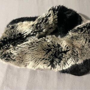 Faux Fur Black and White Scarf